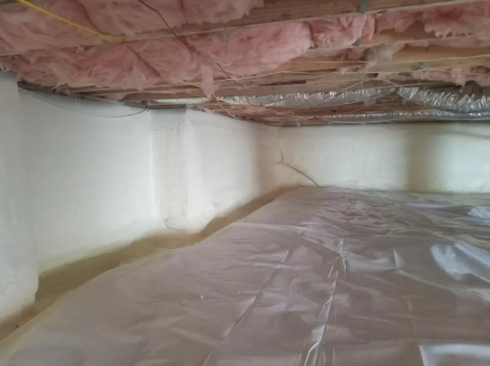 Crawl space encapsulation with closed-cell spray foam for Metal Roof Coating in Lake Mills