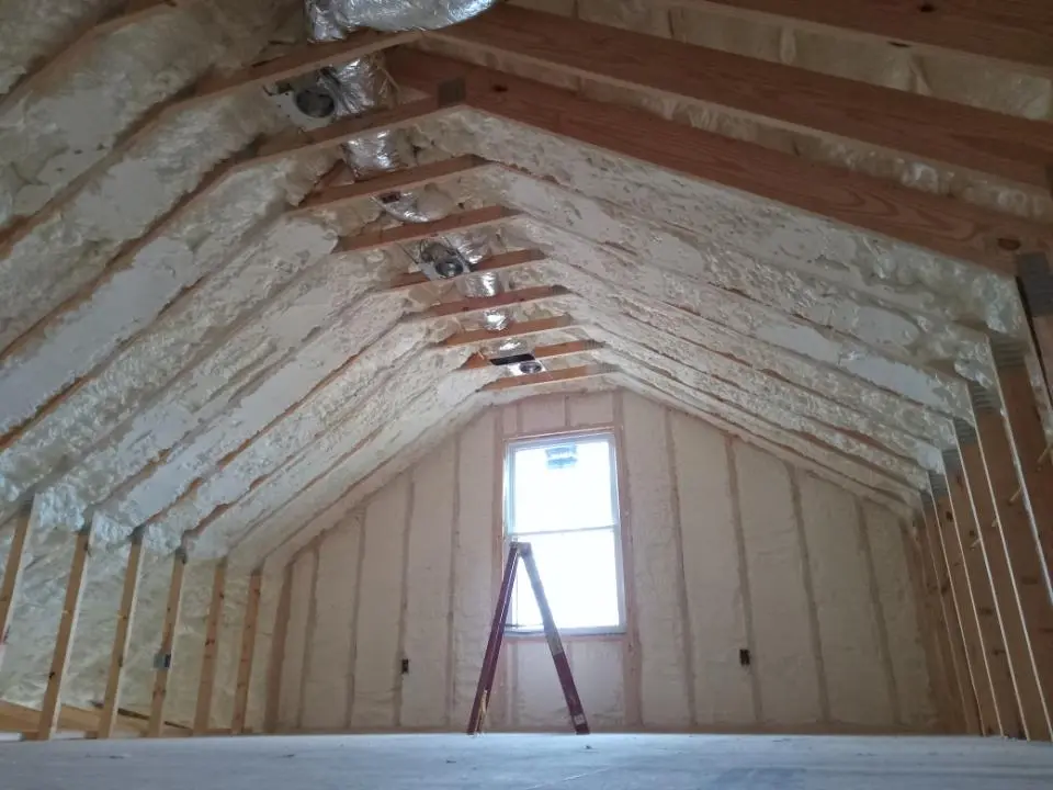 Spray foam roofing application for Crawl Space Insulation project in Lake Mills